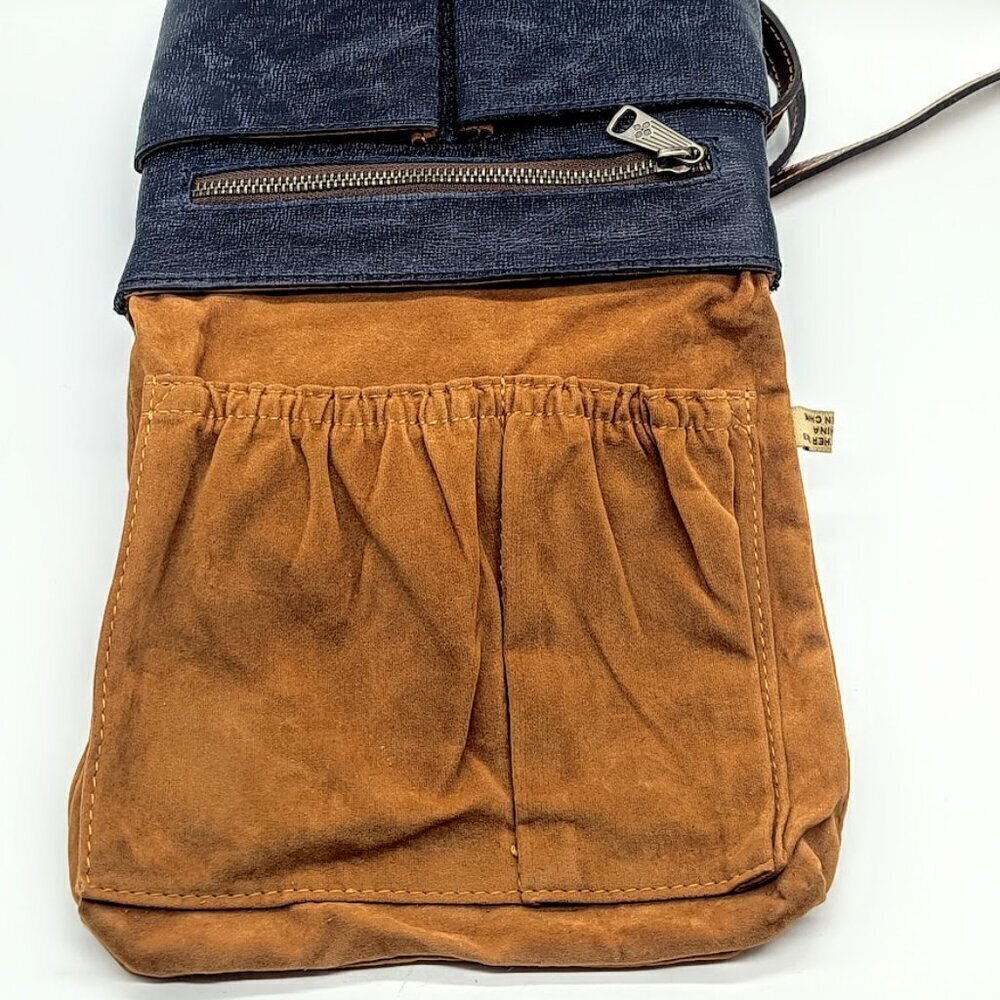 Patricia Nash Toscano Navy Blue Ivory Embroidered Leather Bag - Picture 11 of 15